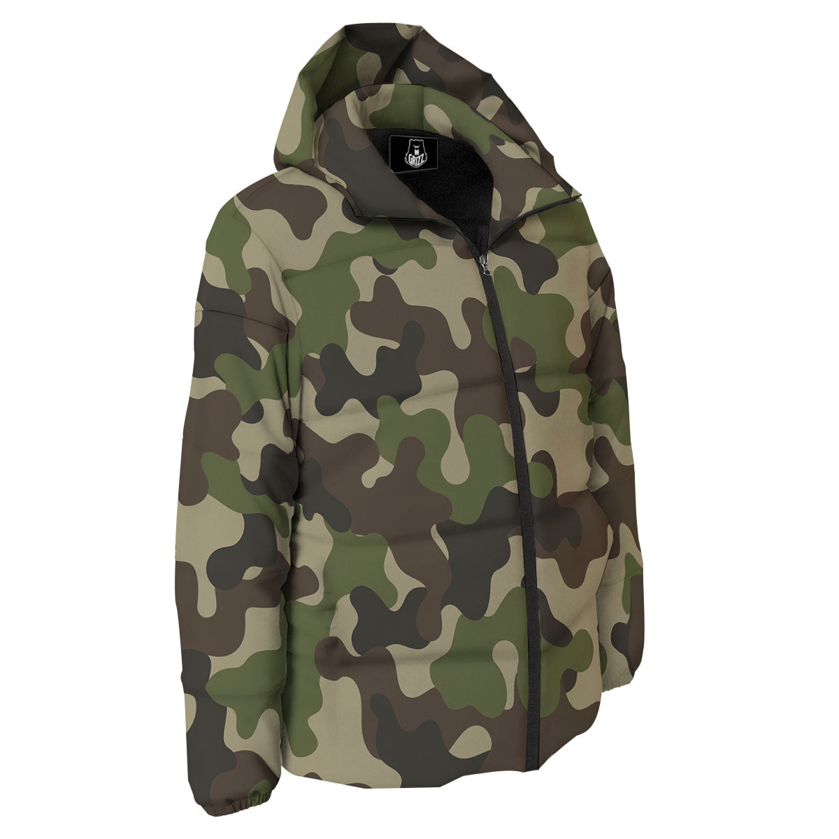 Camouflage Jungle Hunting Print Down Jacket-grizzshop