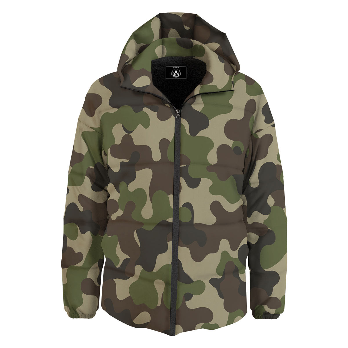Camouflage Jungle Hunting Print Down Jacket-grizzshop