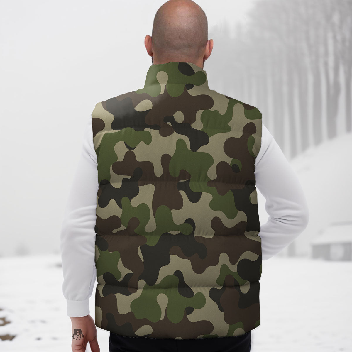 Camouflage Jungle Hunting Print Down Vest