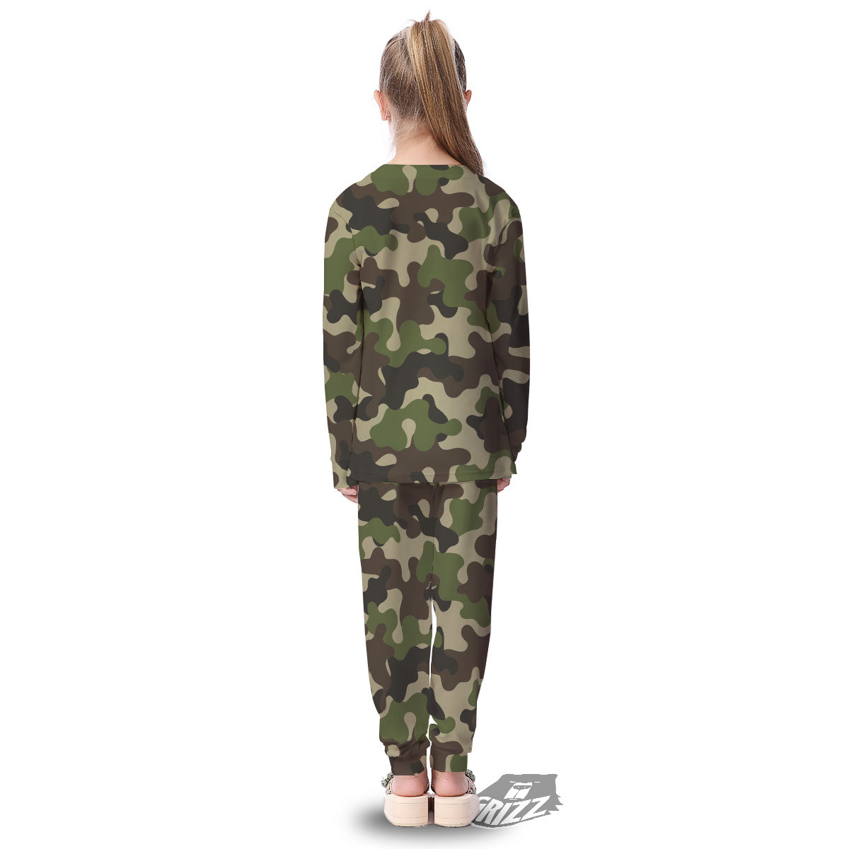 Camouflage Jungle Hunting Print Kid's Pajamas-grizzshop
