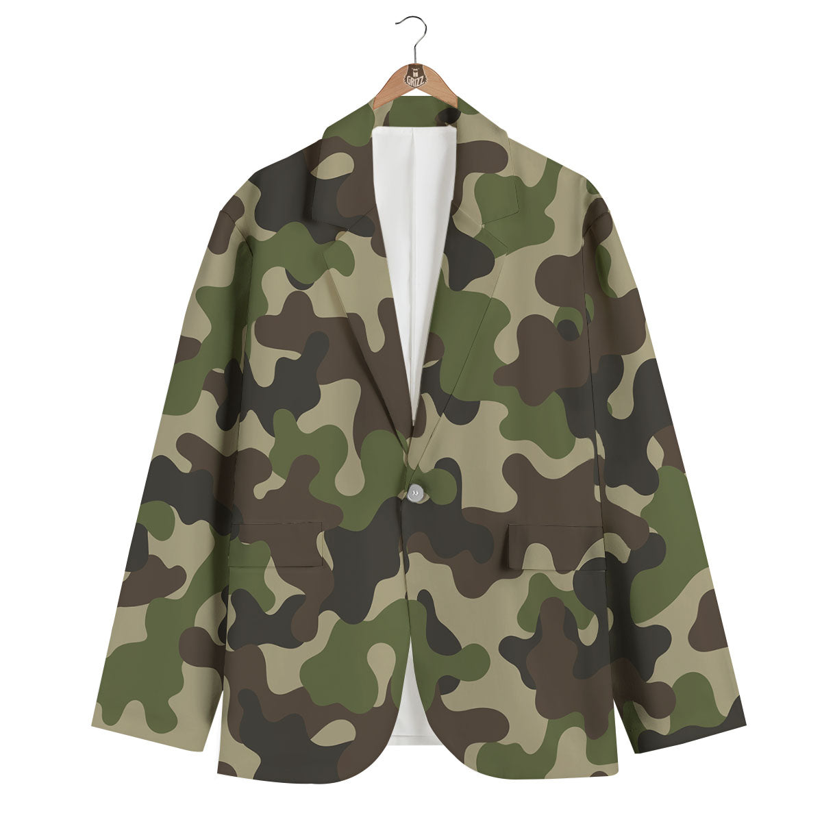 Camouflage Jungle Hunting Print Men's Blazer-grizzshop