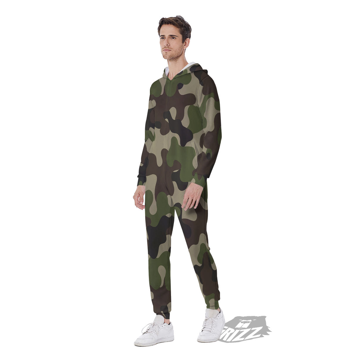 Camouflage Jungle Hunting Print Men's Jumpsuit-grizzshop