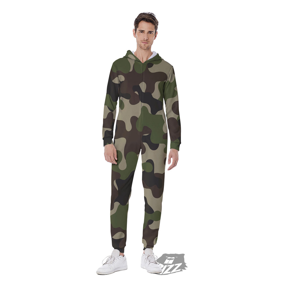 Camouflage Jungle Hunting Print Men's Jumpsuit-grizzshop