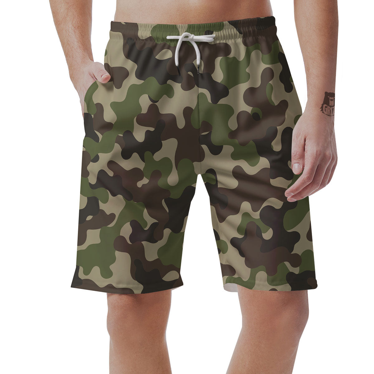 Camouflage Jungle Hunting Print Men's Shorts-grizzshop