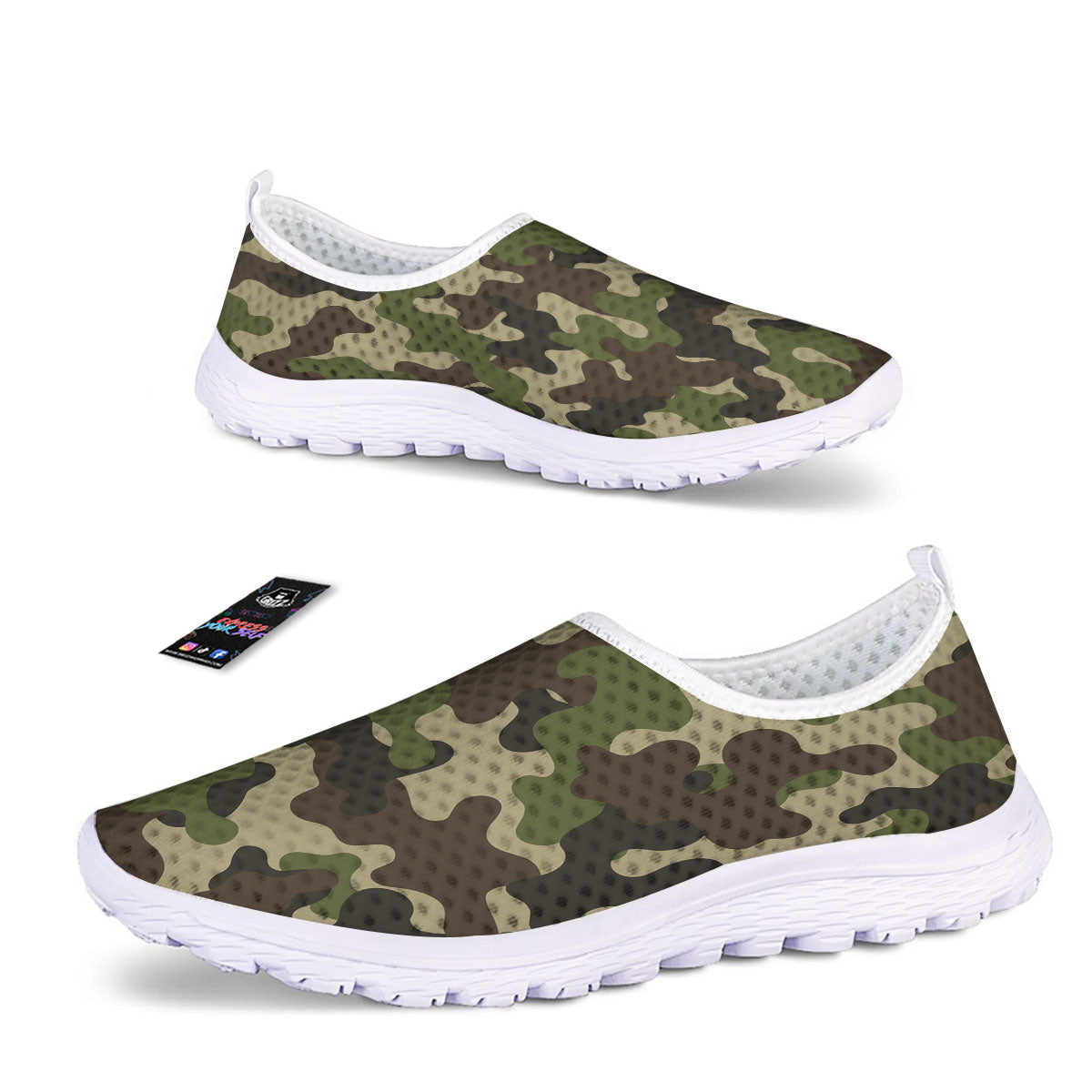 Camouflage Jungle Hunting Print Nurse Shoes-grizzshop