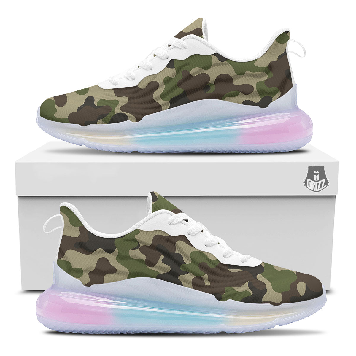 Camouflage Jungle Hunting Print Running Sneakers-grizzshop