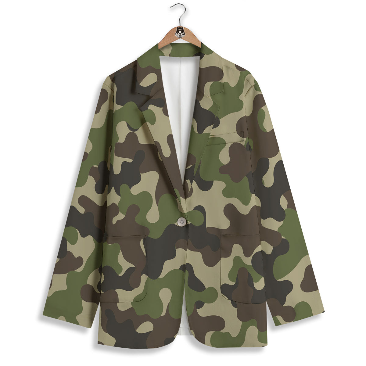 Camouflage Jungle Hunting Print Women's Blazer-grizzshop
