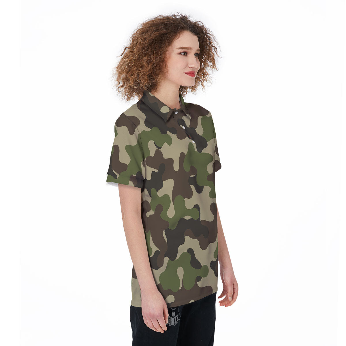 Camouflage Jungle Hunting Print Women's Golf Shirts-grizzshop
