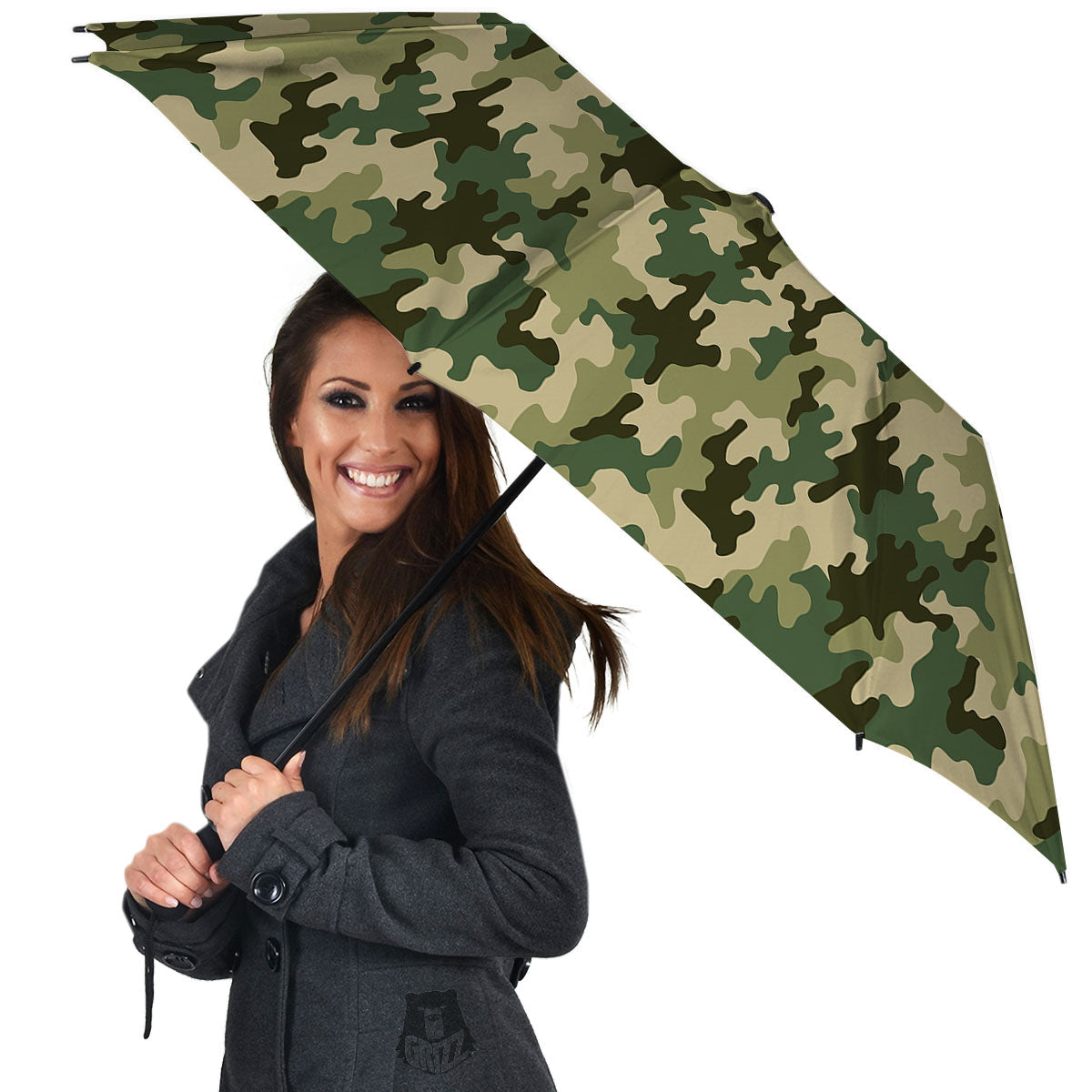 Camouflage Military Green Print Umbrella-grizzshop
