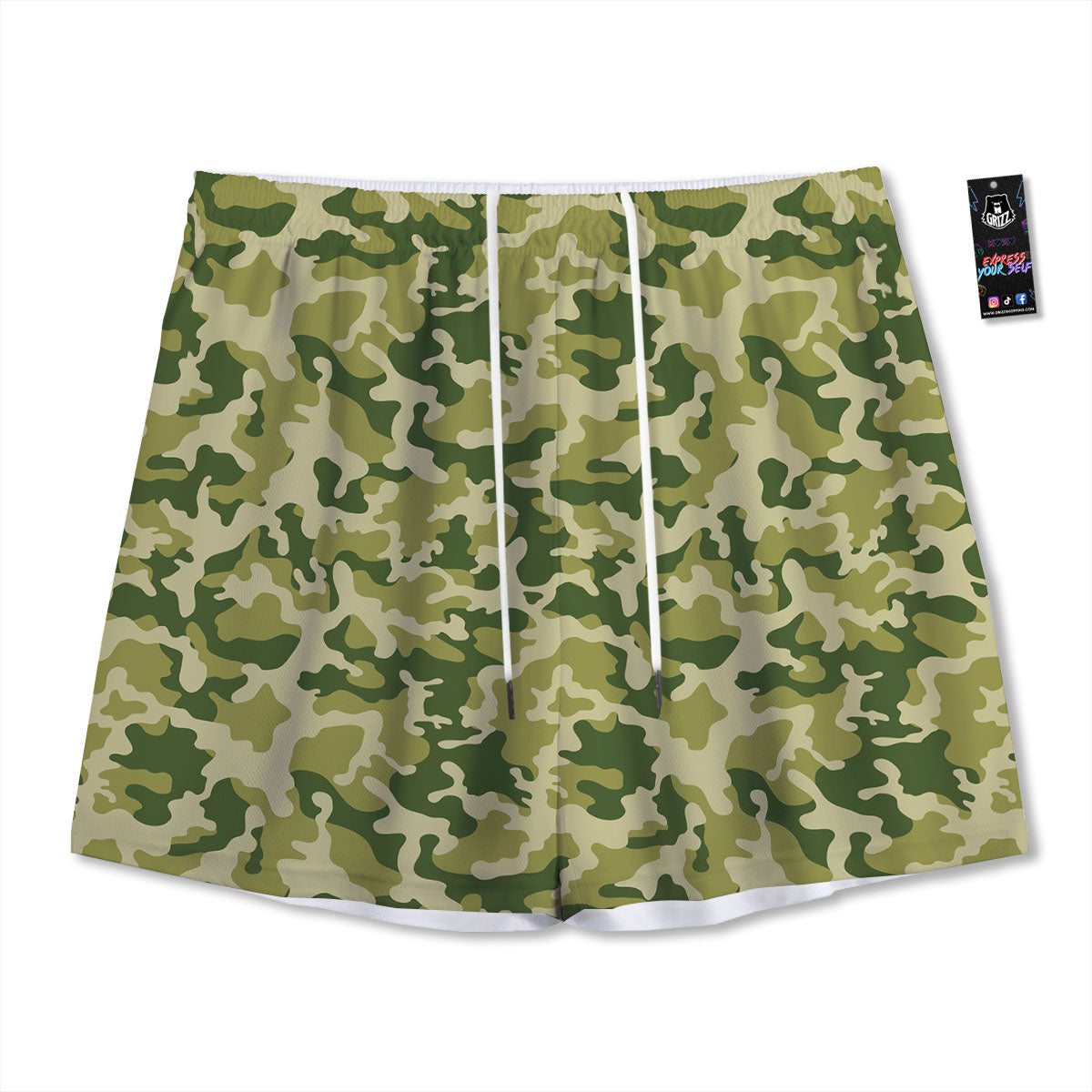 Camouflage Military Print Mesh Shorts