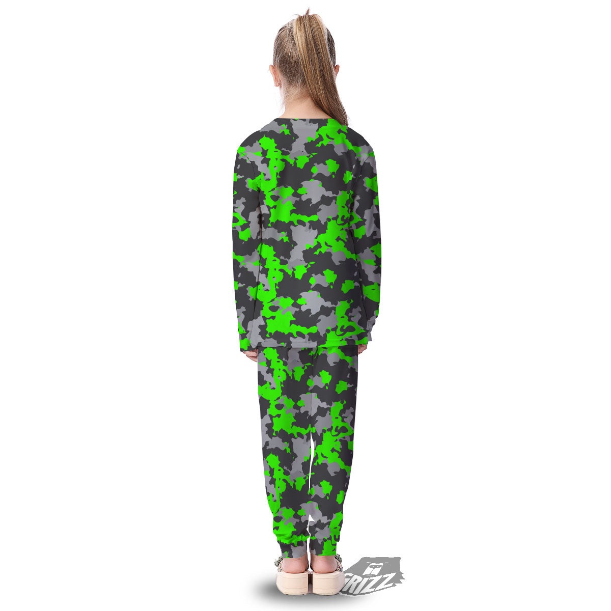 Camouflage Neon Print Kid's Pajamas-grizzshop
