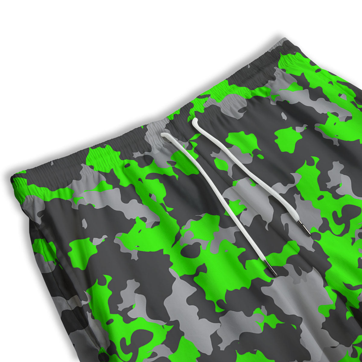Camouflage Neon Print Men's Athletic Shorts