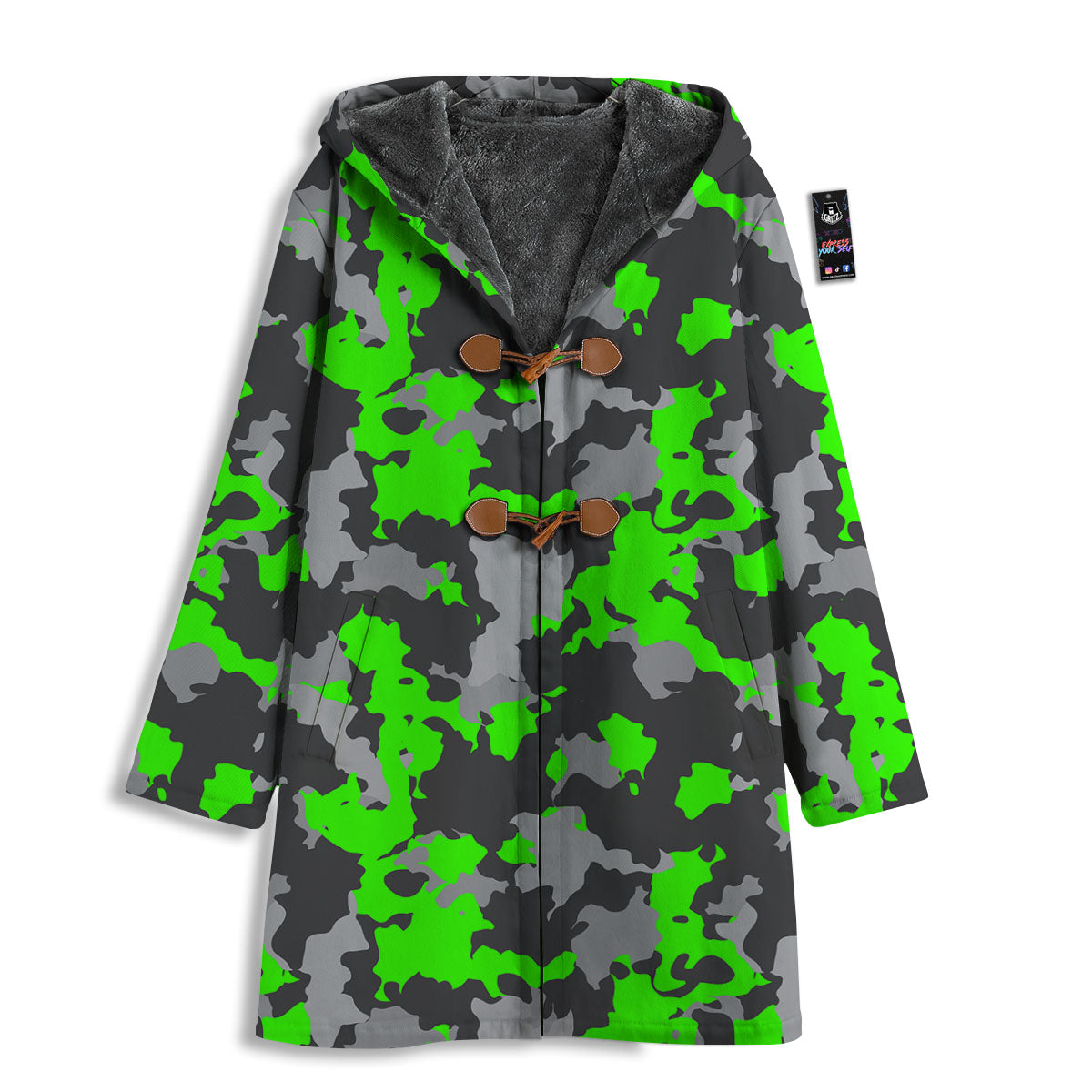 Camouflage Neon Print Men's Windbreaker Jacket-grizzshop