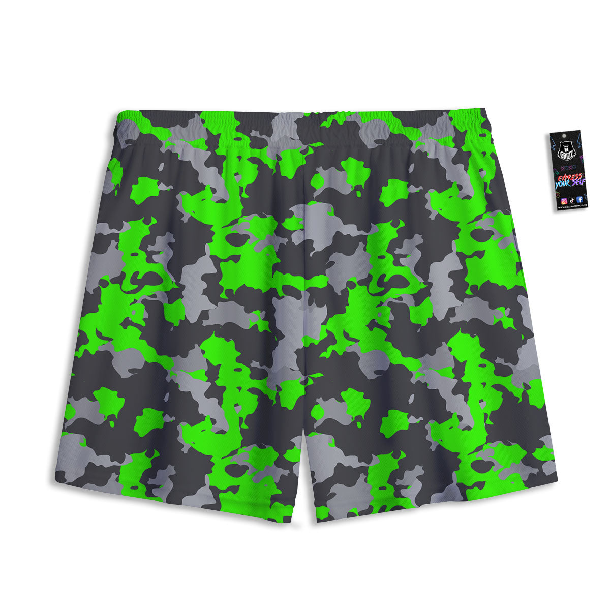 Camouflage Neon Print Mesh Shorts