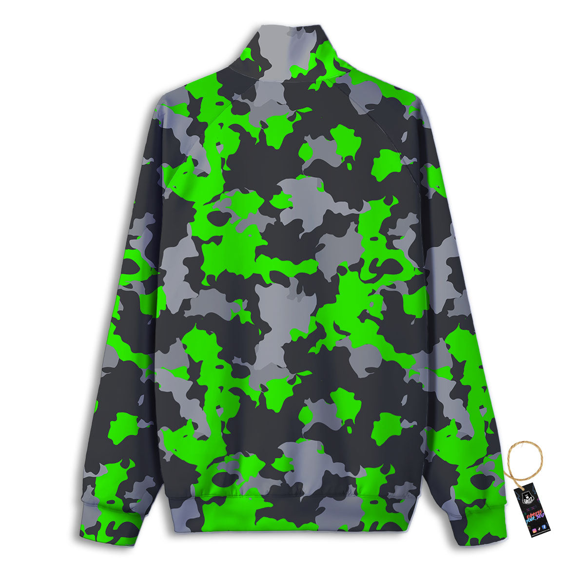 Camouflage Neon Print Track Jacket-grizzshop