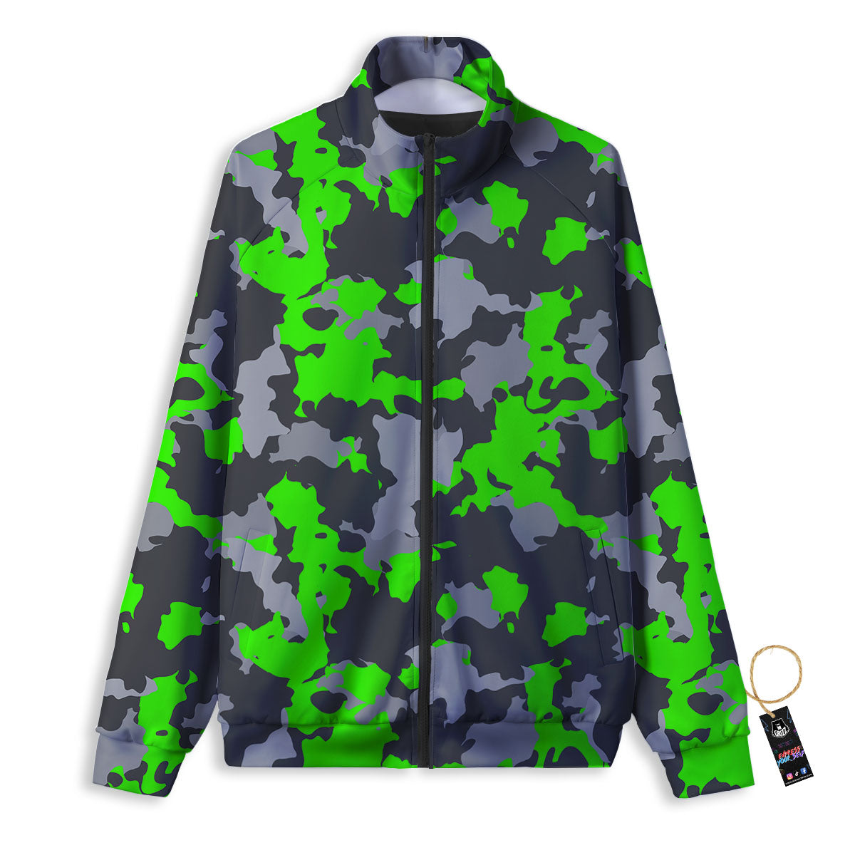 Camouflage Neon Print Track Jacket-grizzshop