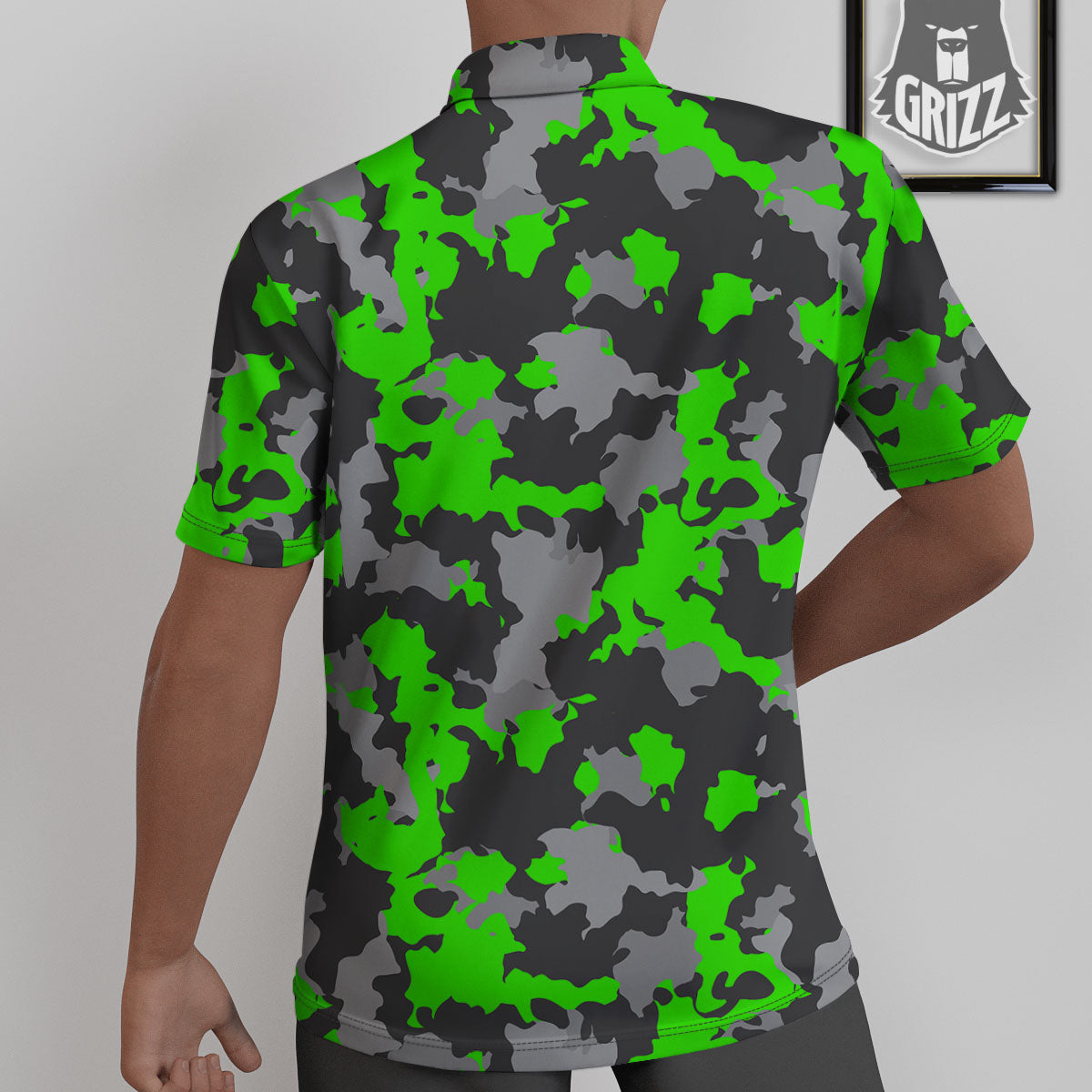 Camouflage Neon Print Untucked Shirts-grizzshop