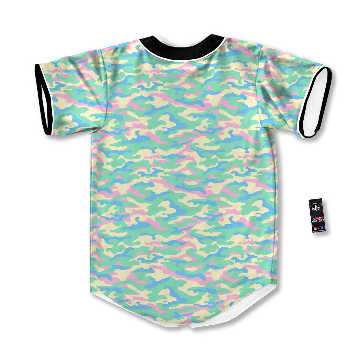 Camouflage Pastel Colors Print Pattern Baseball Jersey-grizzshop