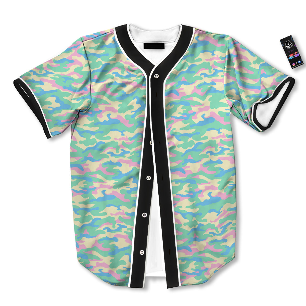 Camouflage Pastel Colors Print Pattern Baseball Jersey-grizzshop