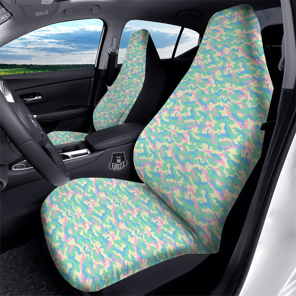 Camouflage Pastel Colors Print Pattern Car Seat Covers-grizzshop