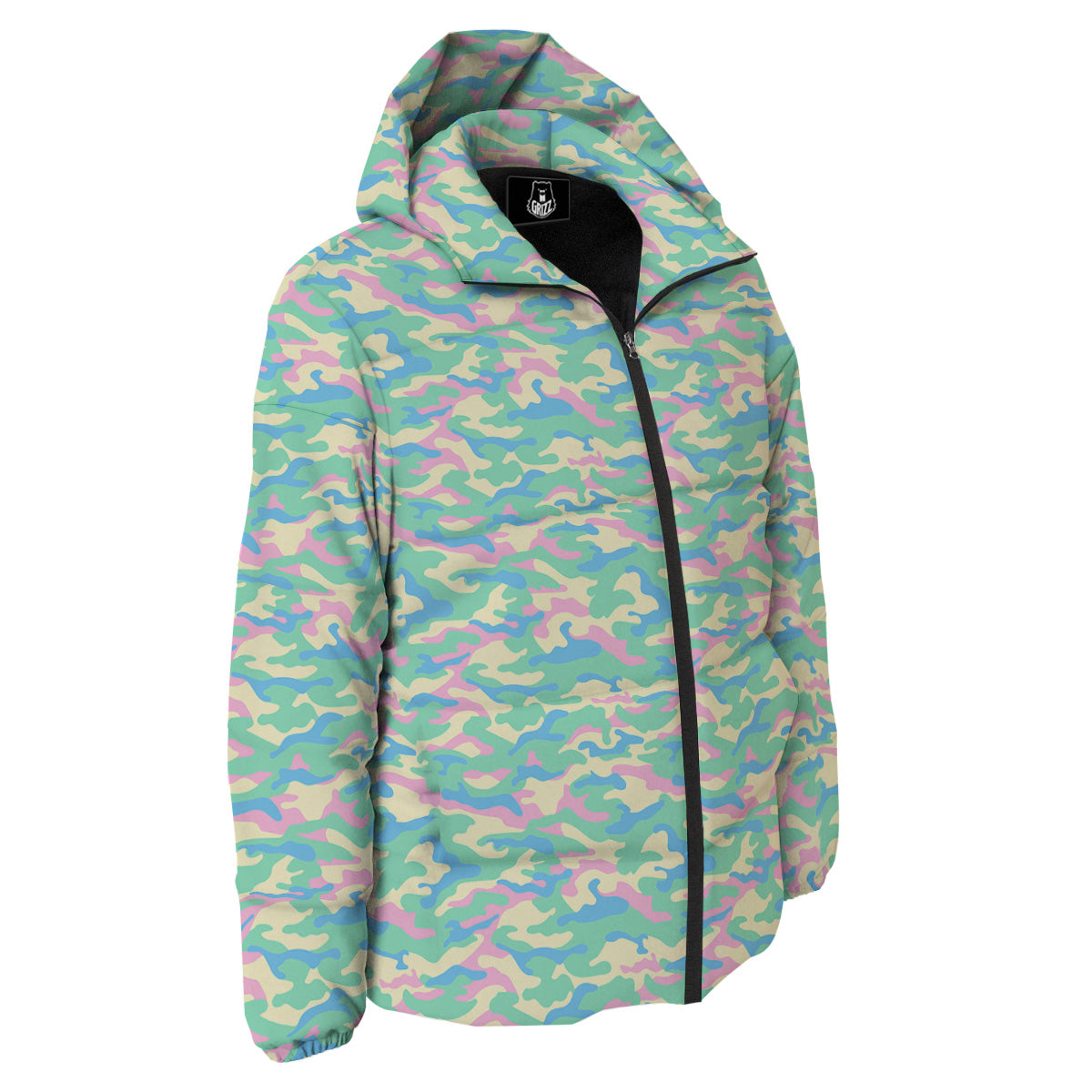 Camouflage Pastel Colors Print Pattern Down Jacket-grizzshop