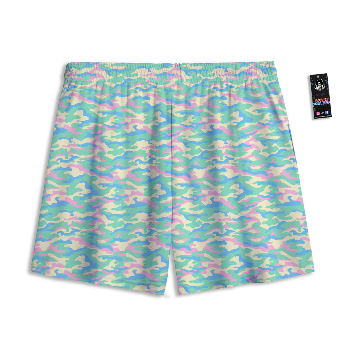 Evil Skull Flaming Print Mesh Shorts