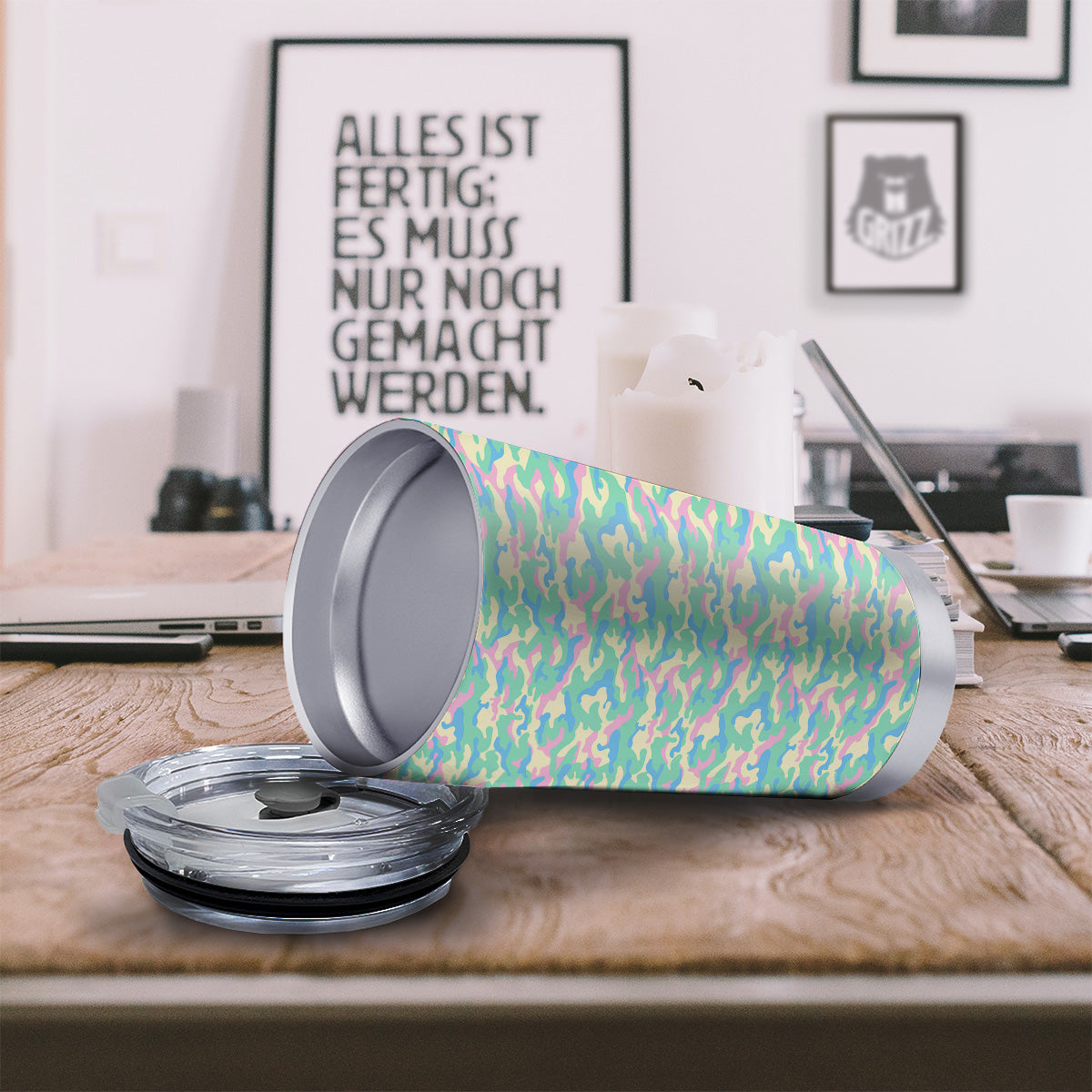 Camouflage Pastel Colors Print Pattern Tumbler-grizzshop
