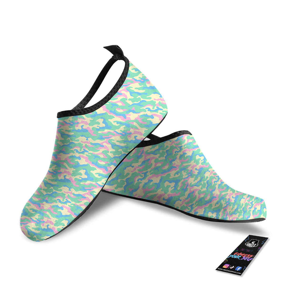 Camouflage Pastel Colors Print Pattern Water Shoes-grizzshop