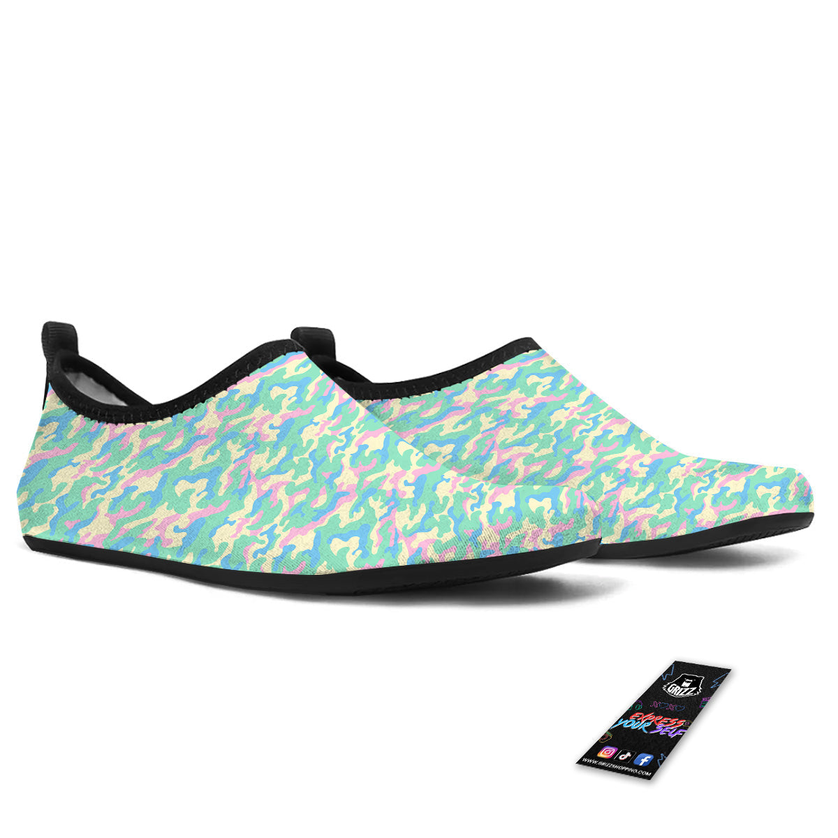 Camouflage Pastel Colors Print Pattern Water Shoes-grizzshop