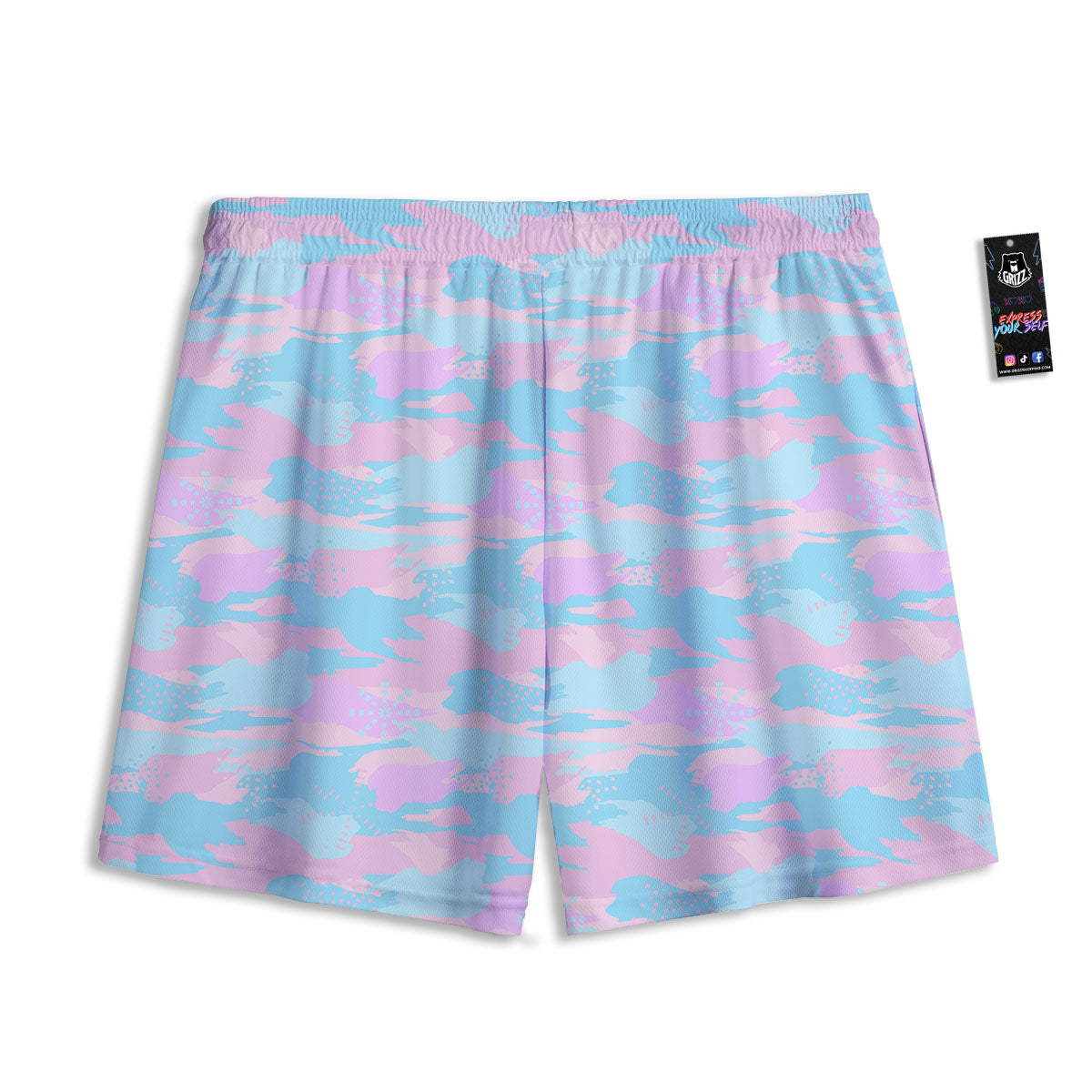 Camouflage Pastel Print Mesh Shorts