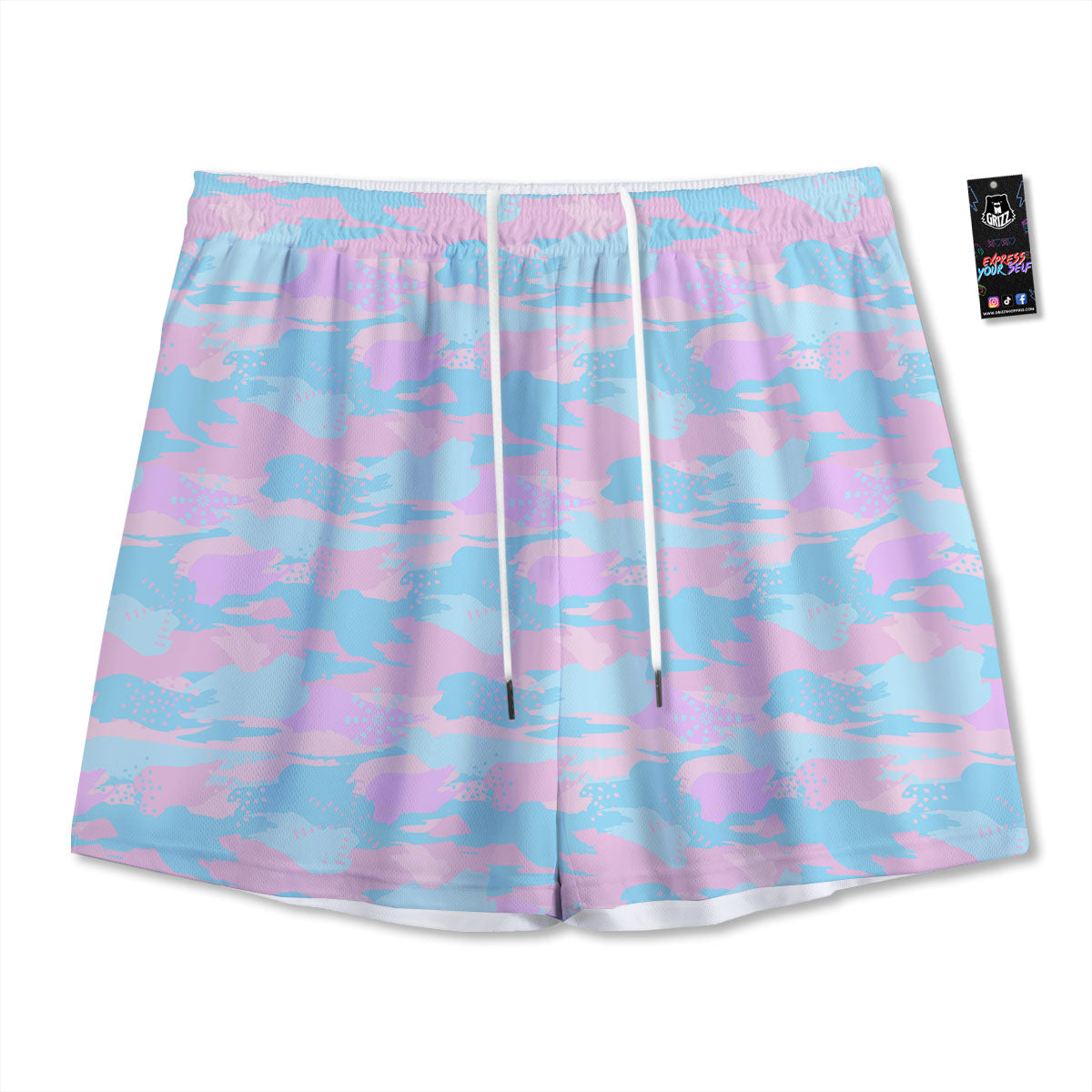Camouflage Pastel Print Mesh Shorts