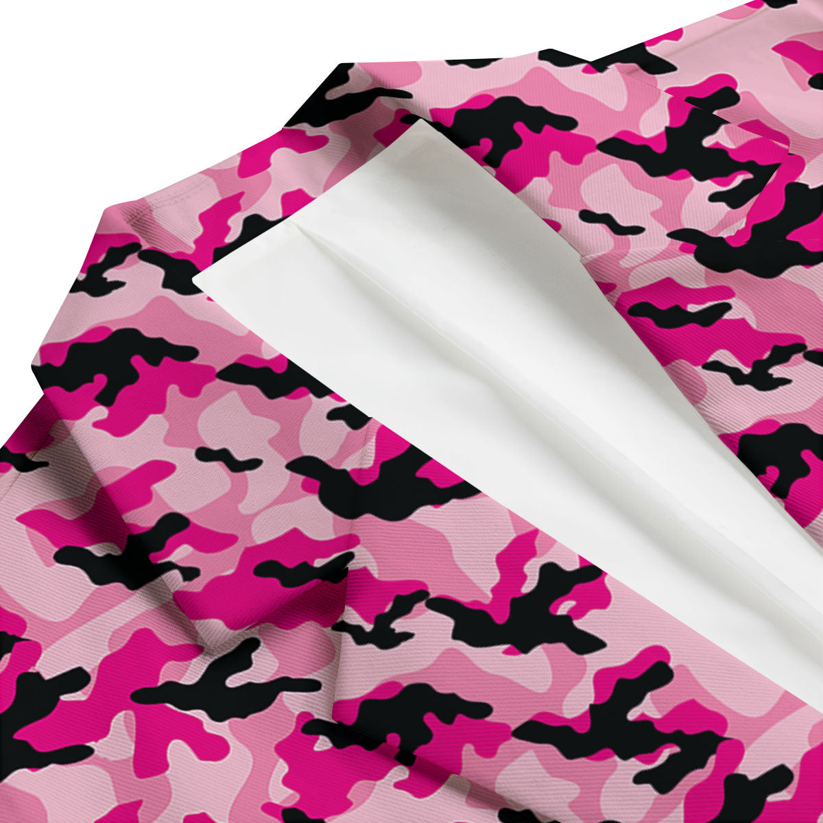 Camouflage Pink And Black Print Men's Blazer-grizzshop