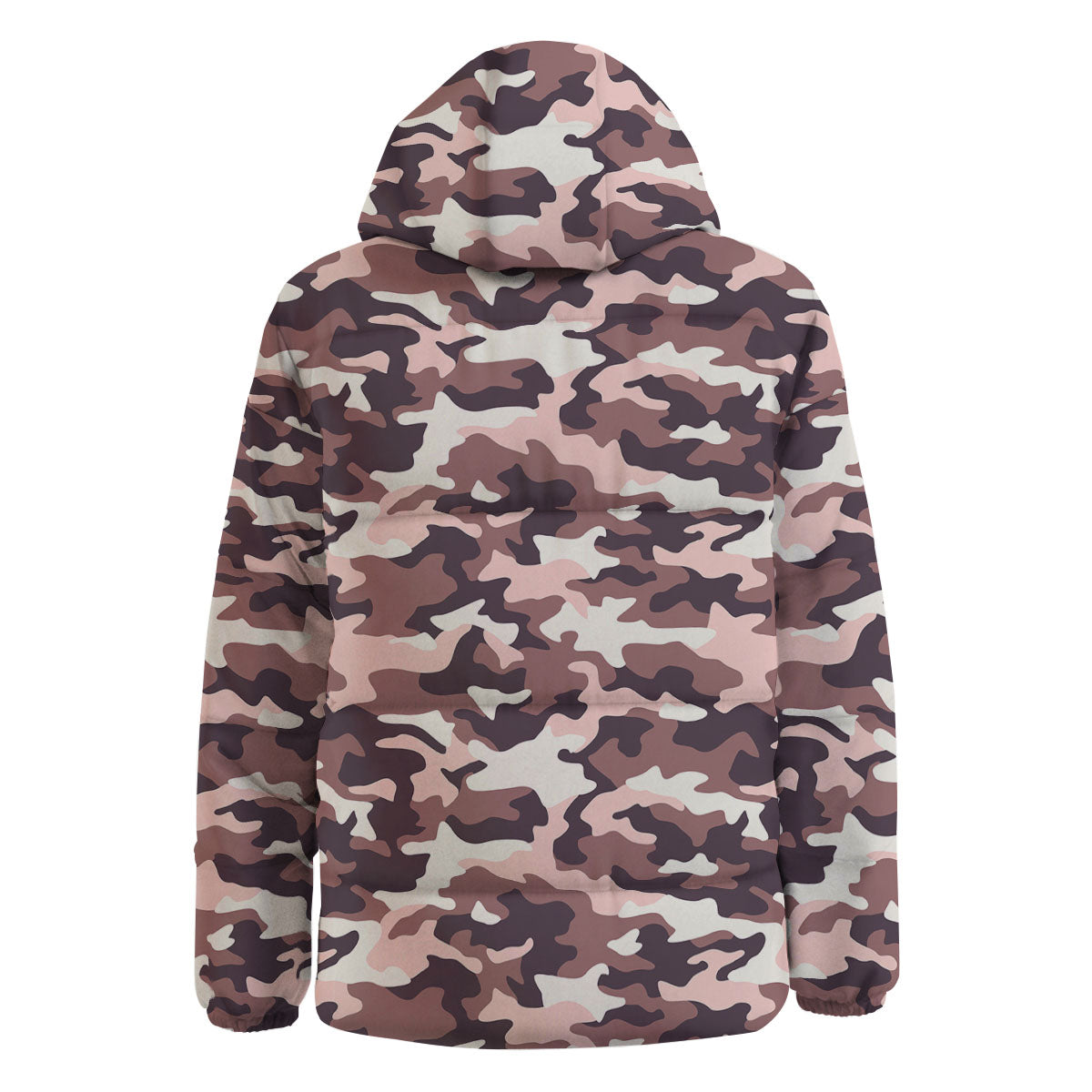 Camouflage Pink Brown Print Down Jacket-grizzshop