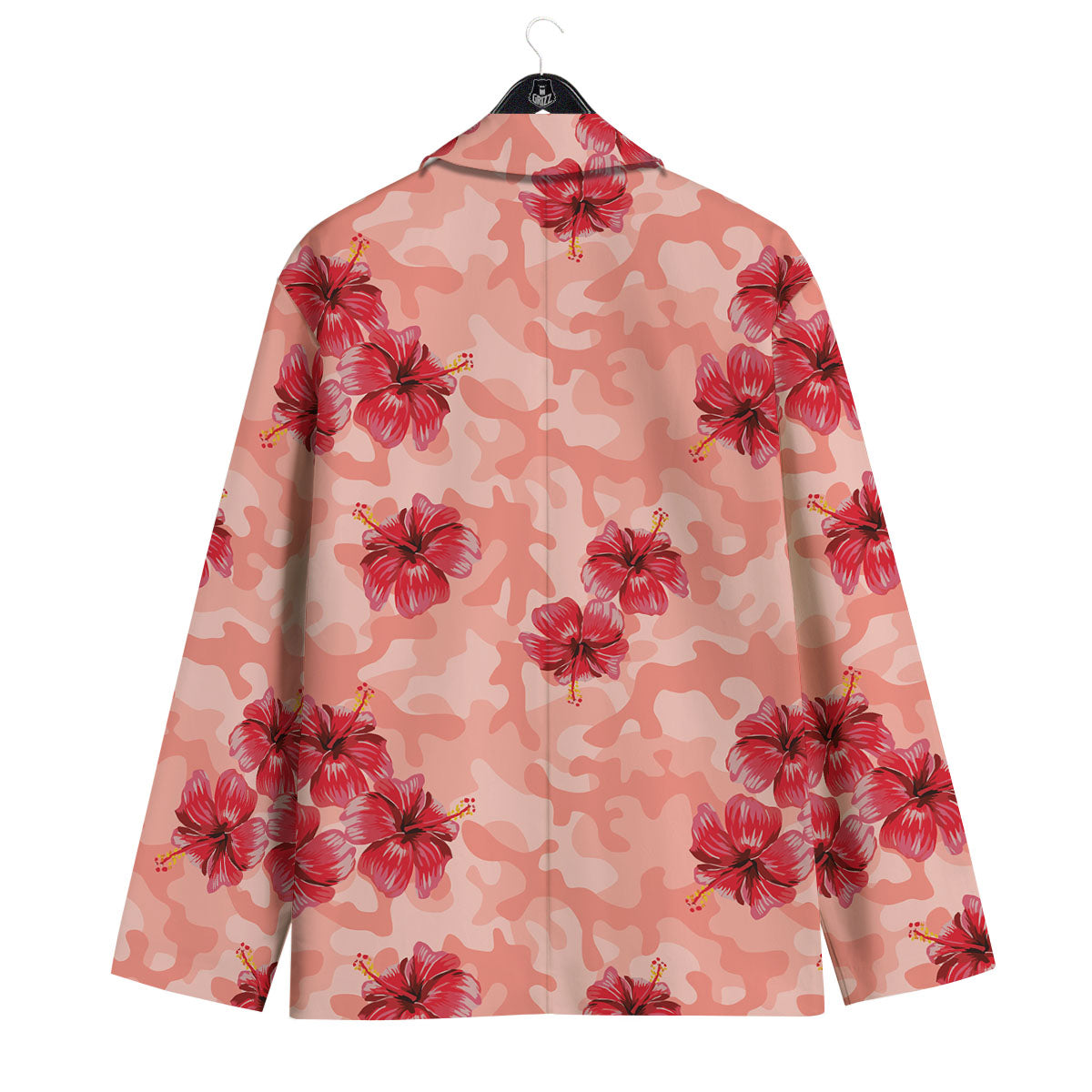Camouflage Pink Hibiscus Flower Print Pattern Men's Sport Coat-grizzshop