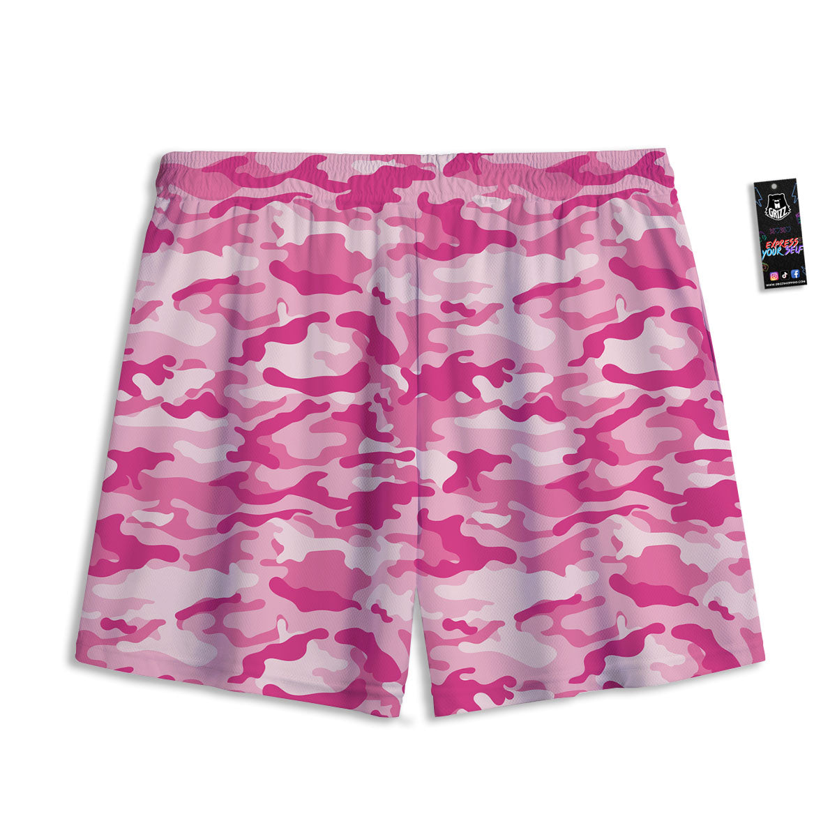 Camouflage Pink Print Pattern Mesh Shorts