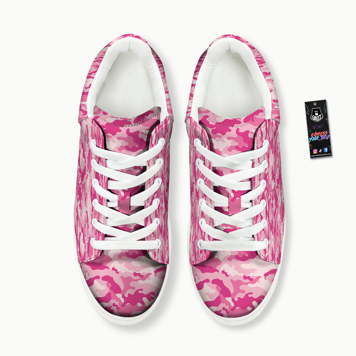 Camouflage Pink Print Pattern Platform Shoes-grizzshop
