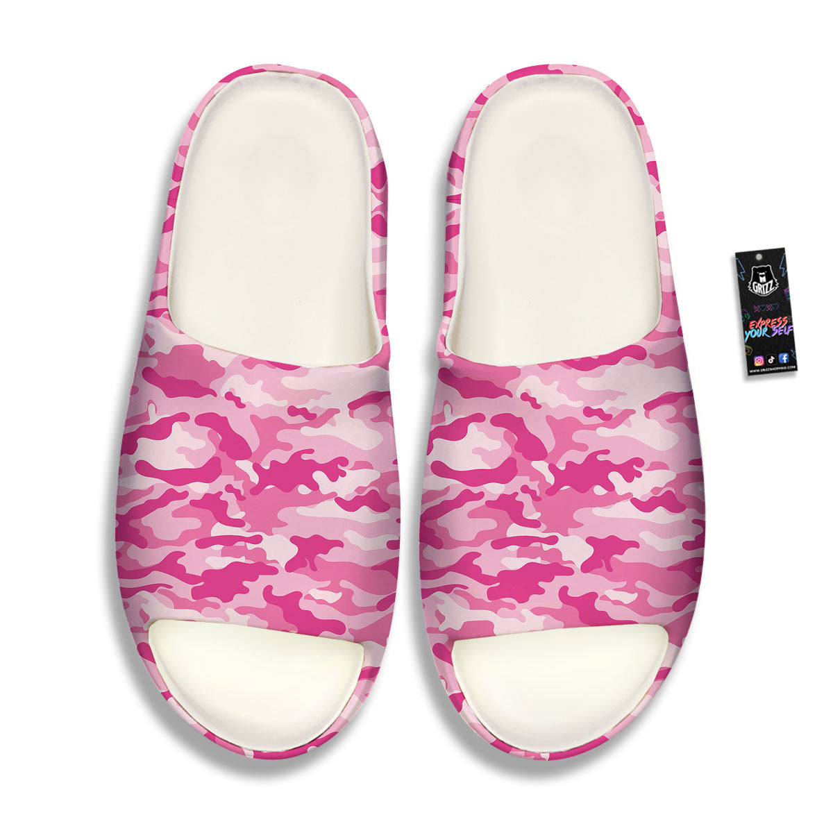 Camouflage Pink Print Pattern Sandals-grizzshop