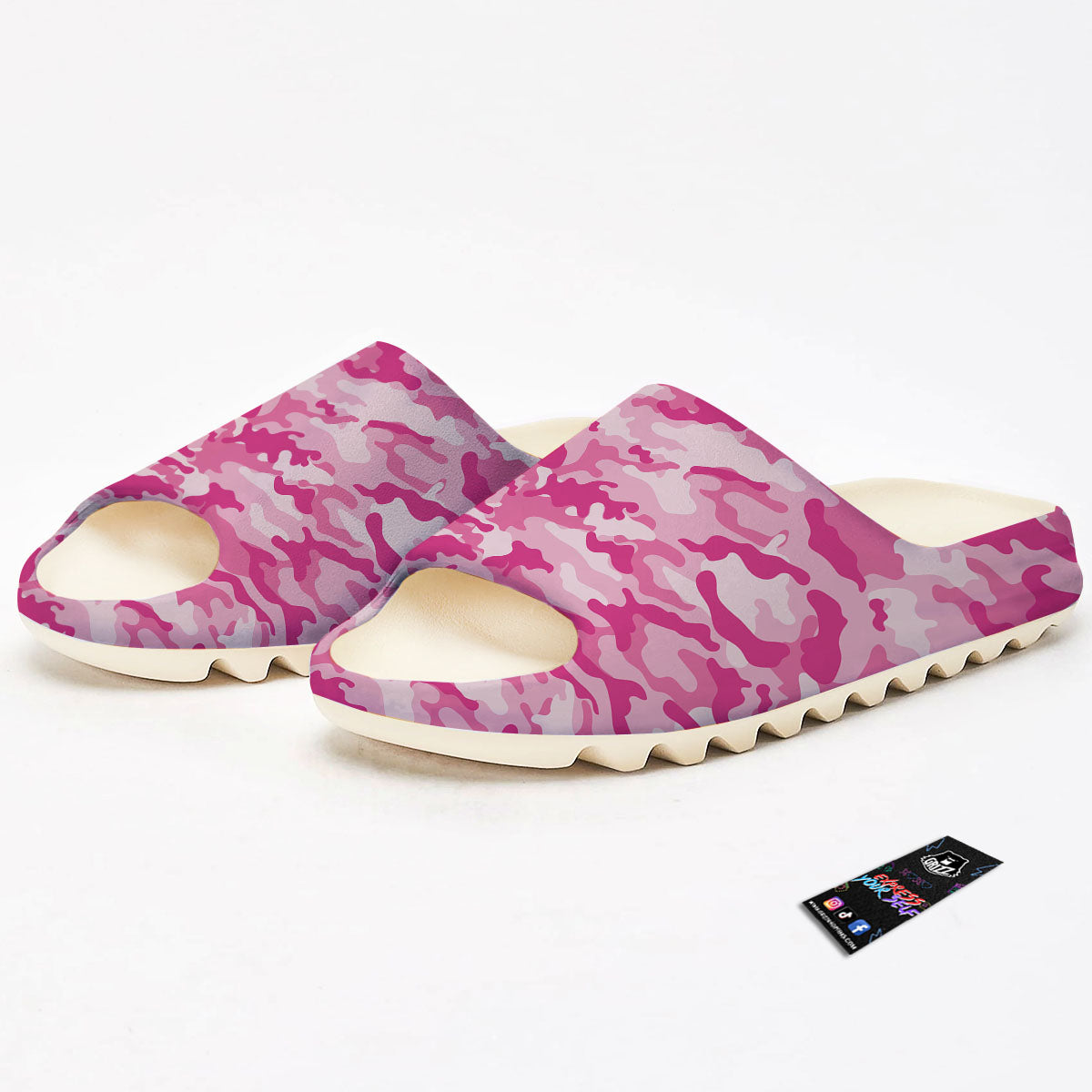 Camouflage Pink Print Pattern Sandals-grizzshop