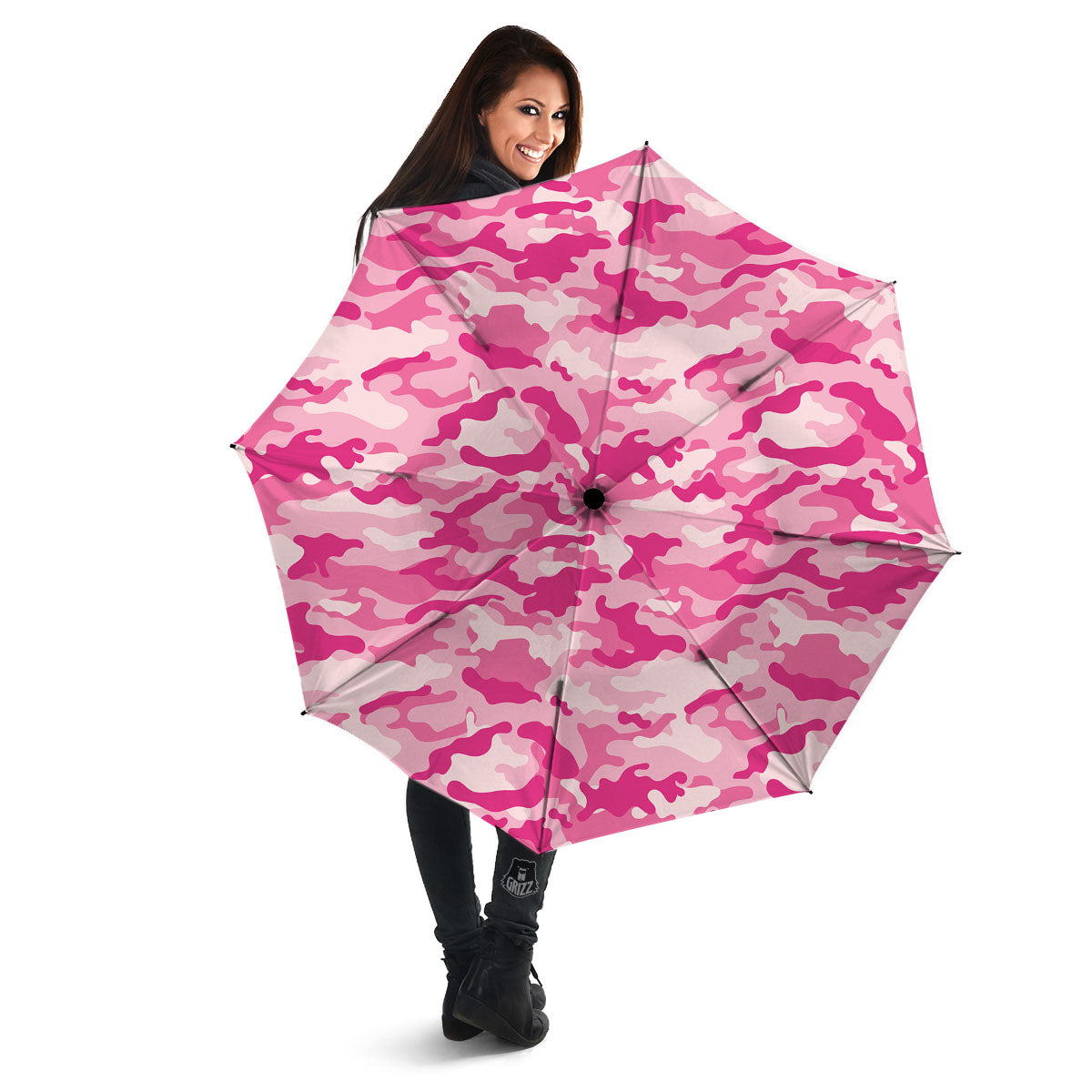 Camouflage Pink Print Pattern Umbrella-grizzshop