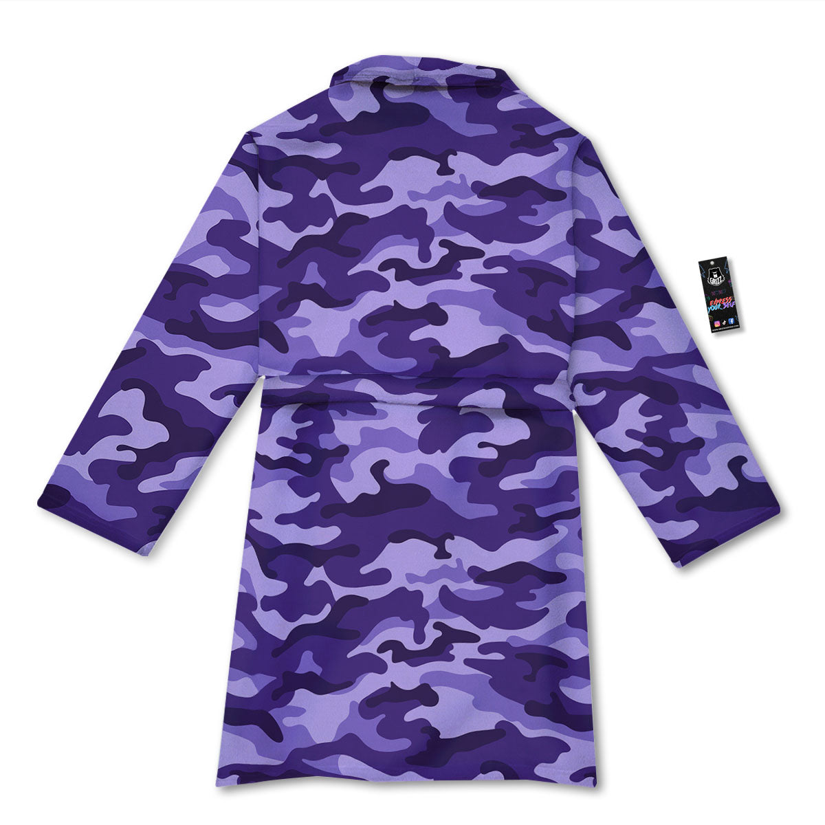 Camouflage Purple Print Pattern Bathrobe-grizzshop