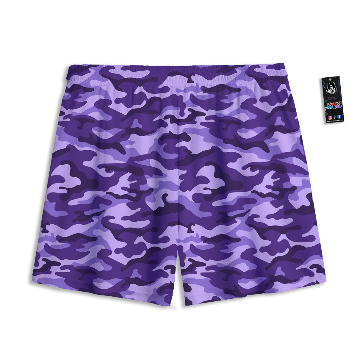 Camouflage Purple Print Pattern Mesh Shorts