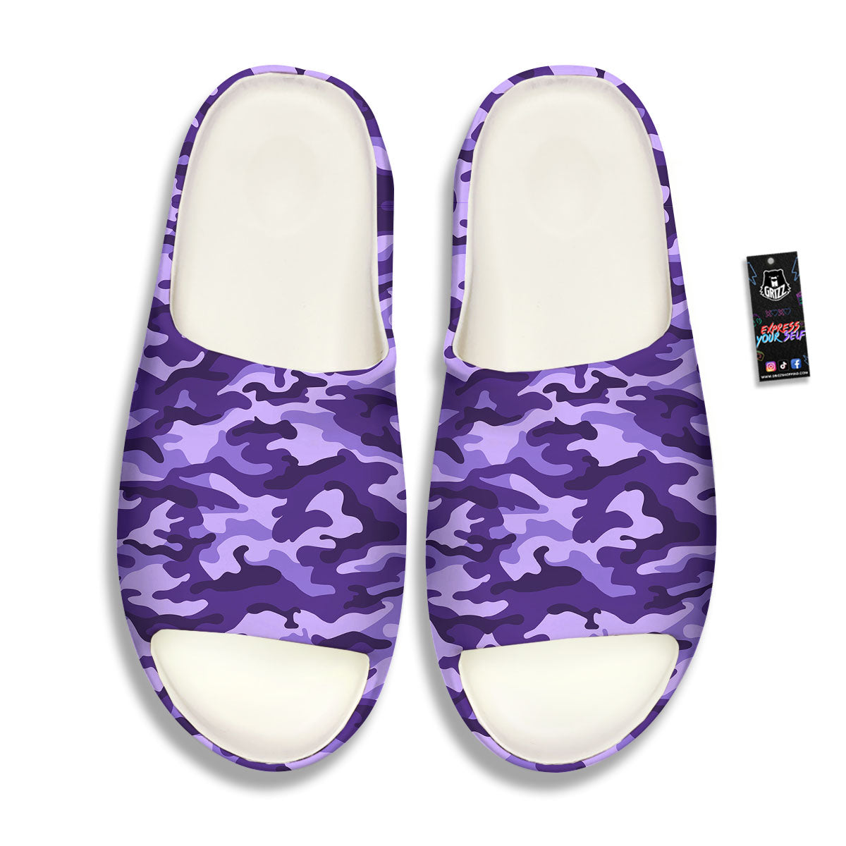 Camouflage Purple Print Pattern Sandals-grizzshop
