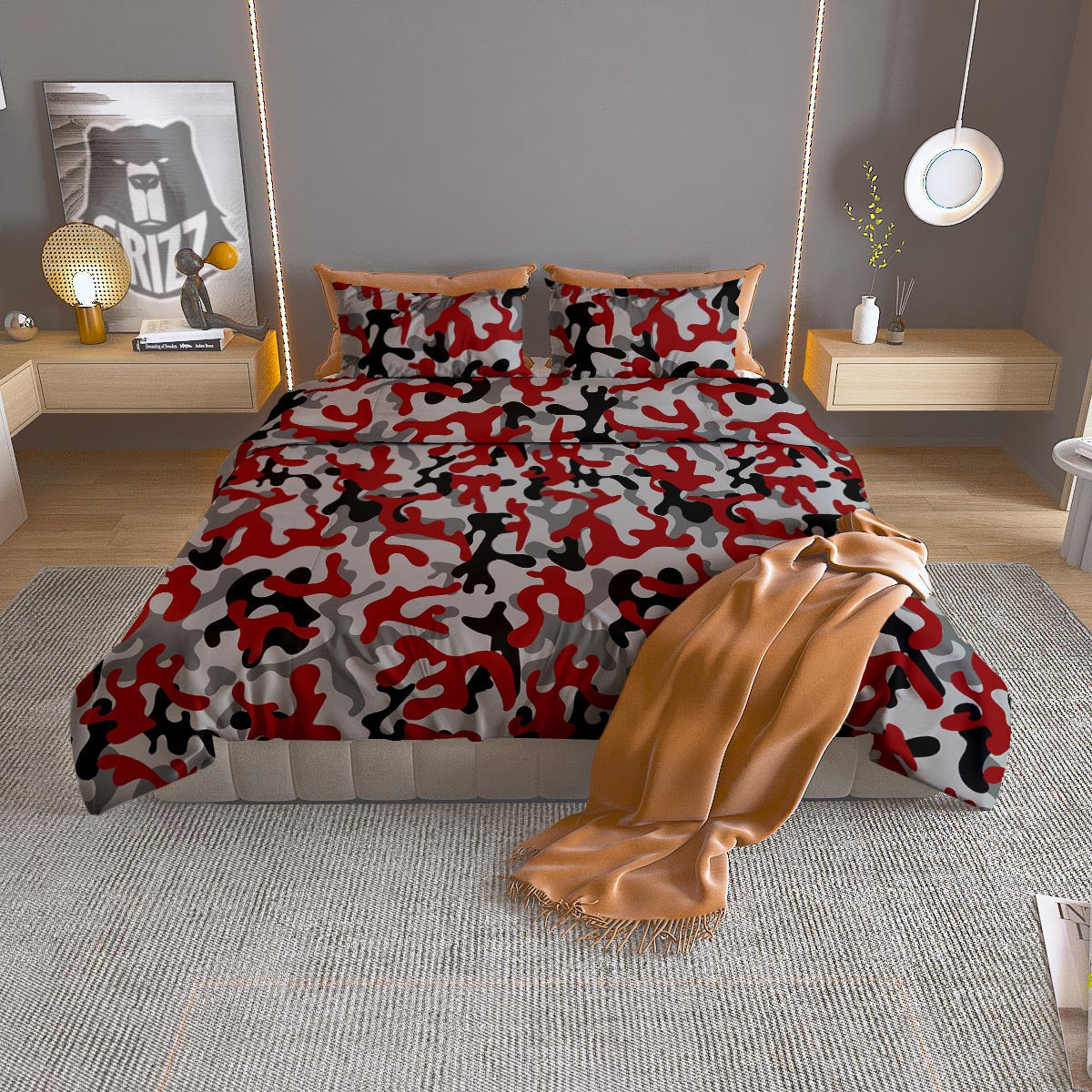 Buddha Statue Vintage Print Duvet Cover Bedding Set