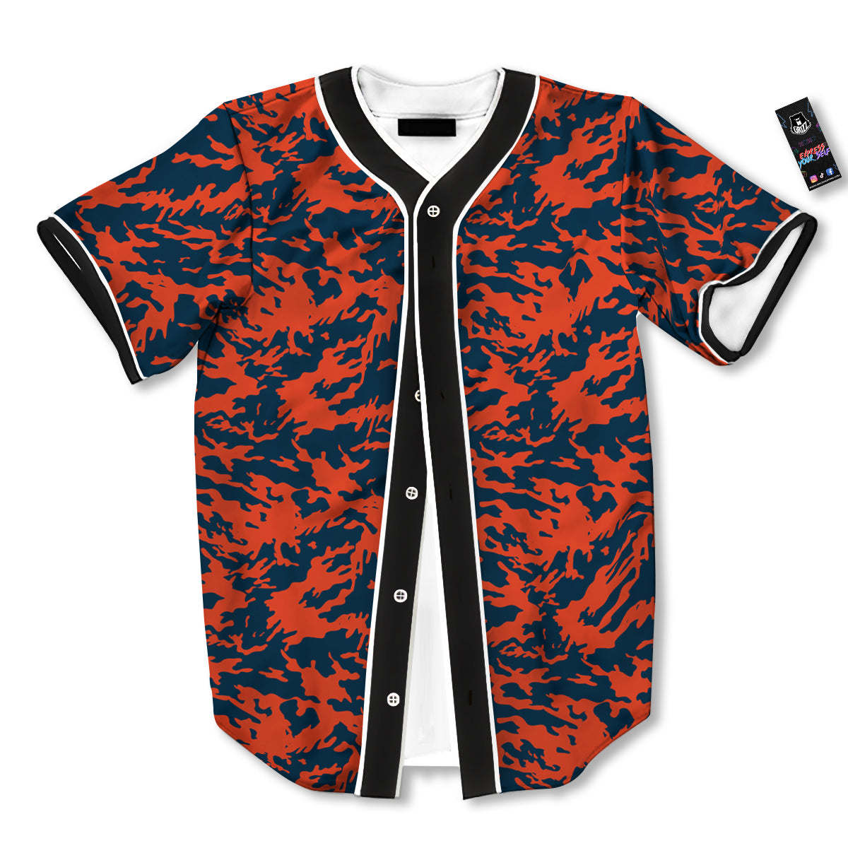 Camouflage Red Spots Print Pattern Baseball Jersey-grizzshop