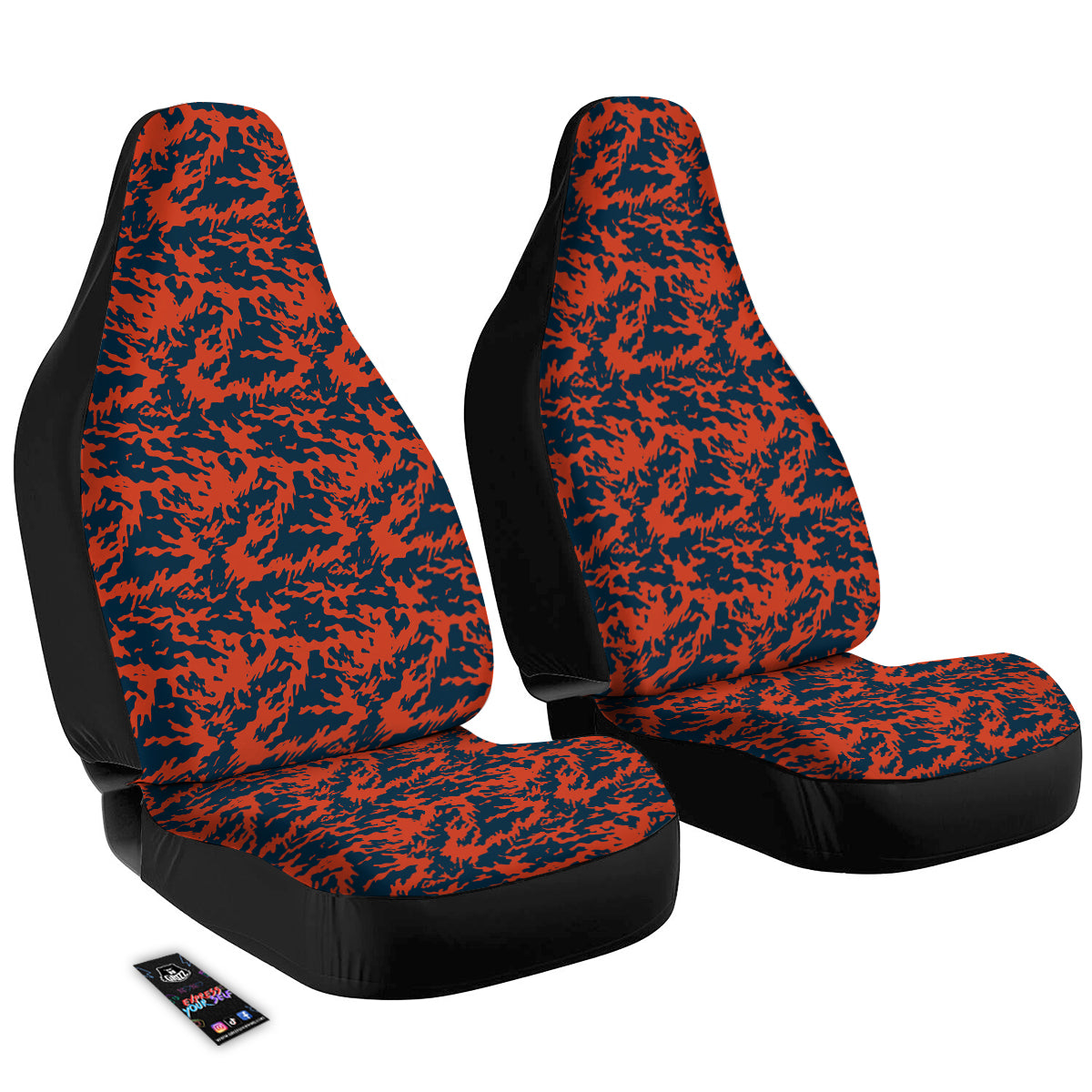 Camouflage Red Spots Print Pattern Car Seat Covers-grizzshop