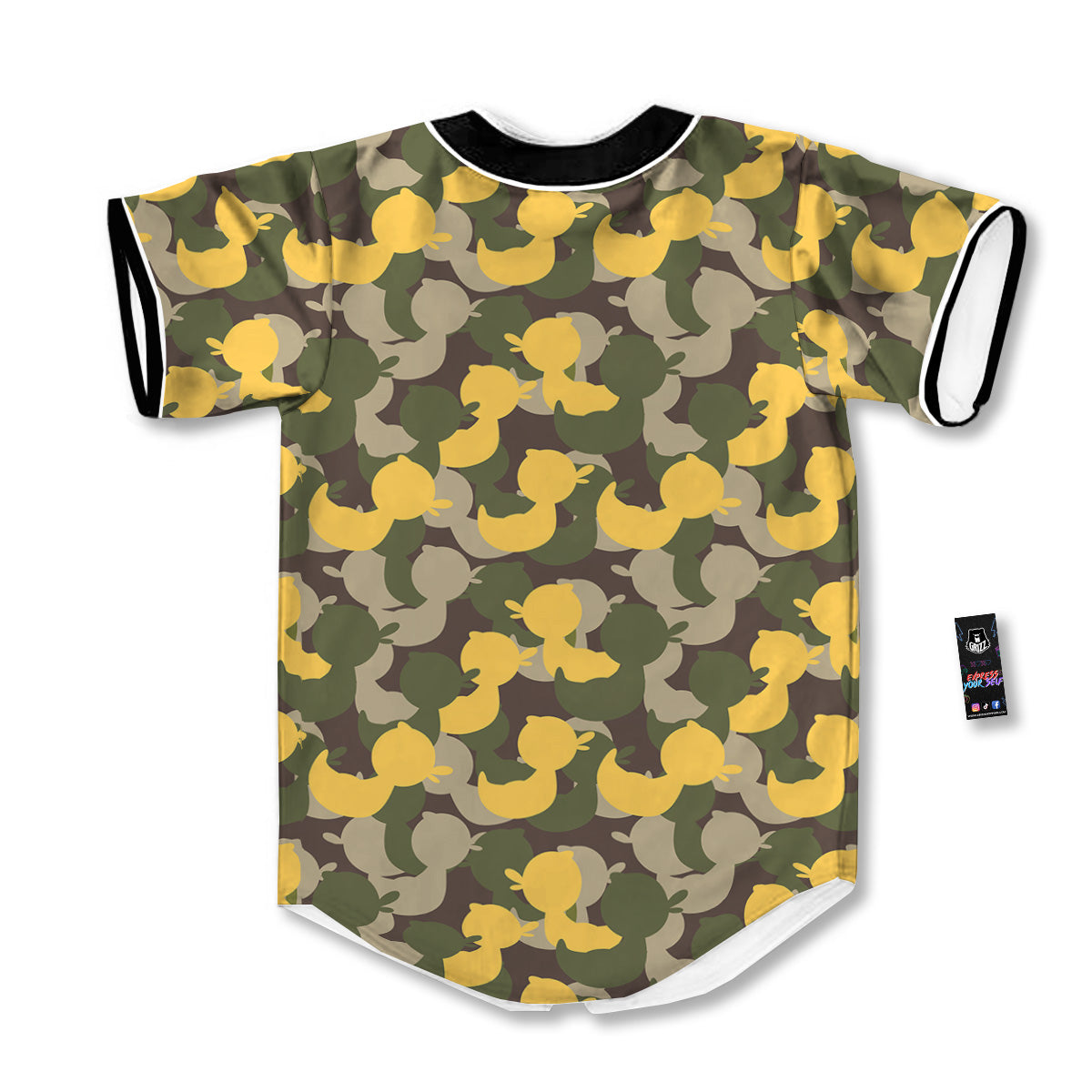 Camouflage Rubber Ducks Print Pattern Baseball Jersey-grizzshop