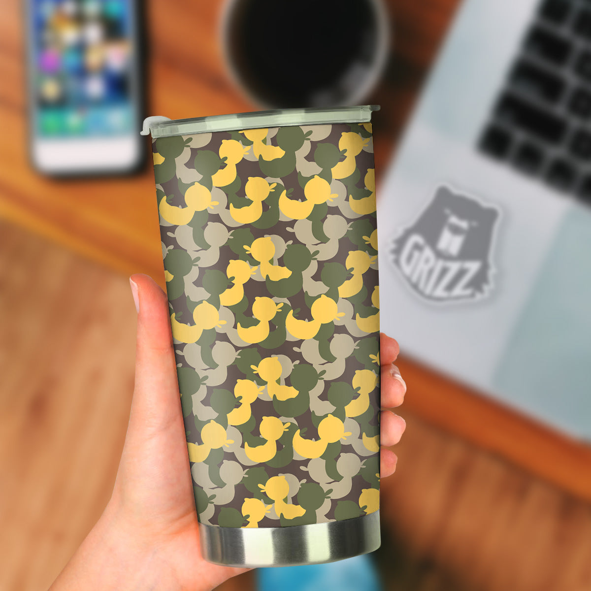 Camouflage Rubber Ducks Print Pattern Tumbler-grizzshop