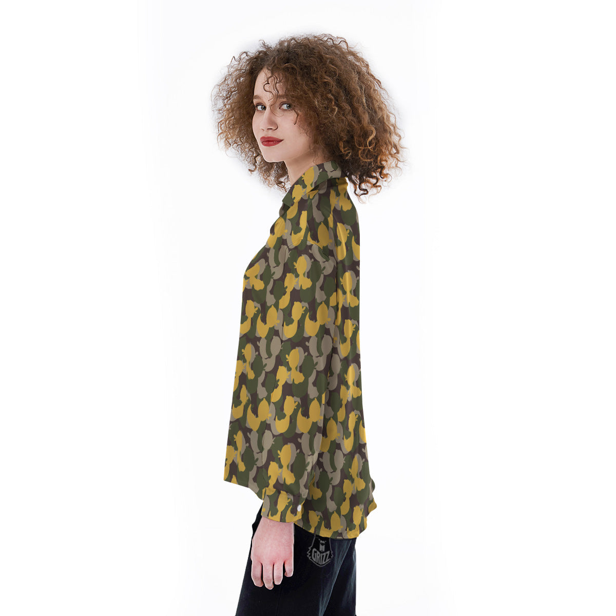 Camouflage Rubber Ducks Print Pattern Women's Long Sleeve Shirts-grizzshop