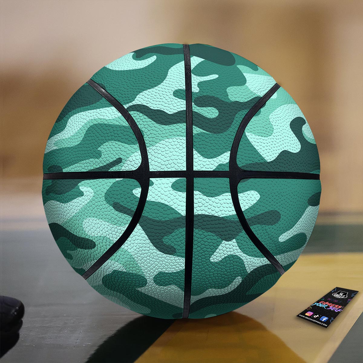 Camouflage Teal Print Basketball