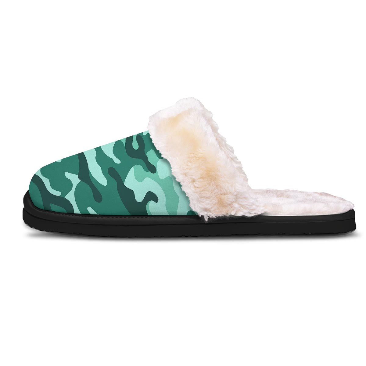 Camouflage Teal Print Slippers-grizzshop